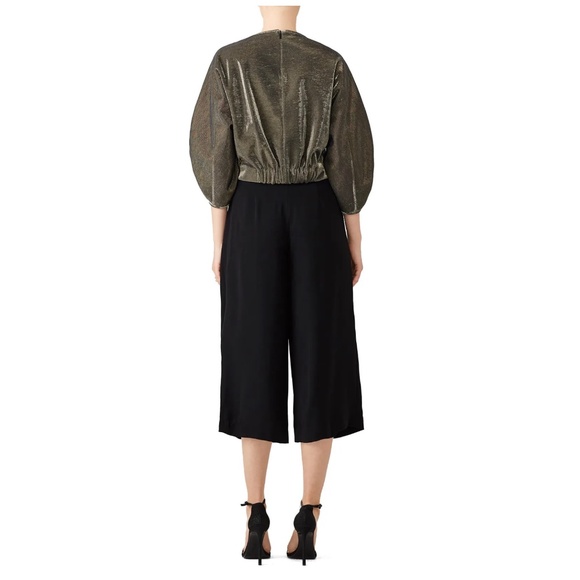 Tibi Lurex Shirred Metallic Sparkly Top - Holidays Party - Gold - Size S or M - Picture 4 of 6